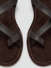 Mango Brown Leather Sandals - Image 5 of 5
