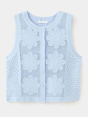 Mango Blue Crochet Vest Top - Image 6 of 8