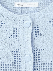 Mango Blue Crochet Vest Top - Image 7 of 8