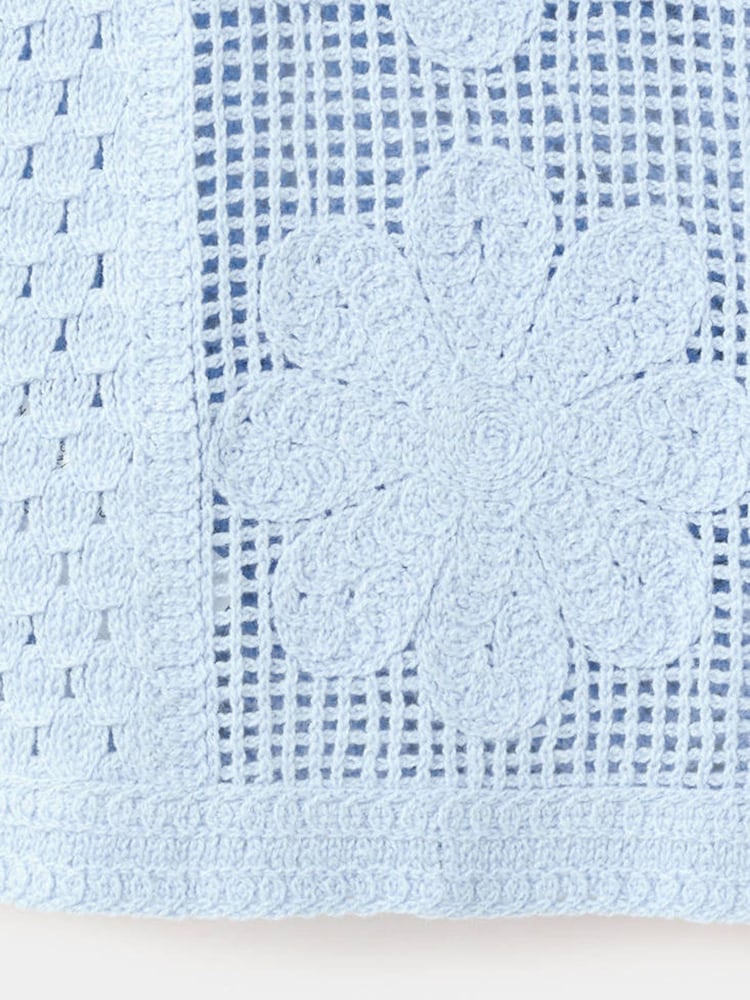 Mango Blue Crochet Vest Top - Image 8 of 8