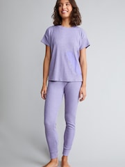 Сиренево-фиолетовый - Спортивные брюки в рубчик B by Ted Baker - Изображение 2 из 4