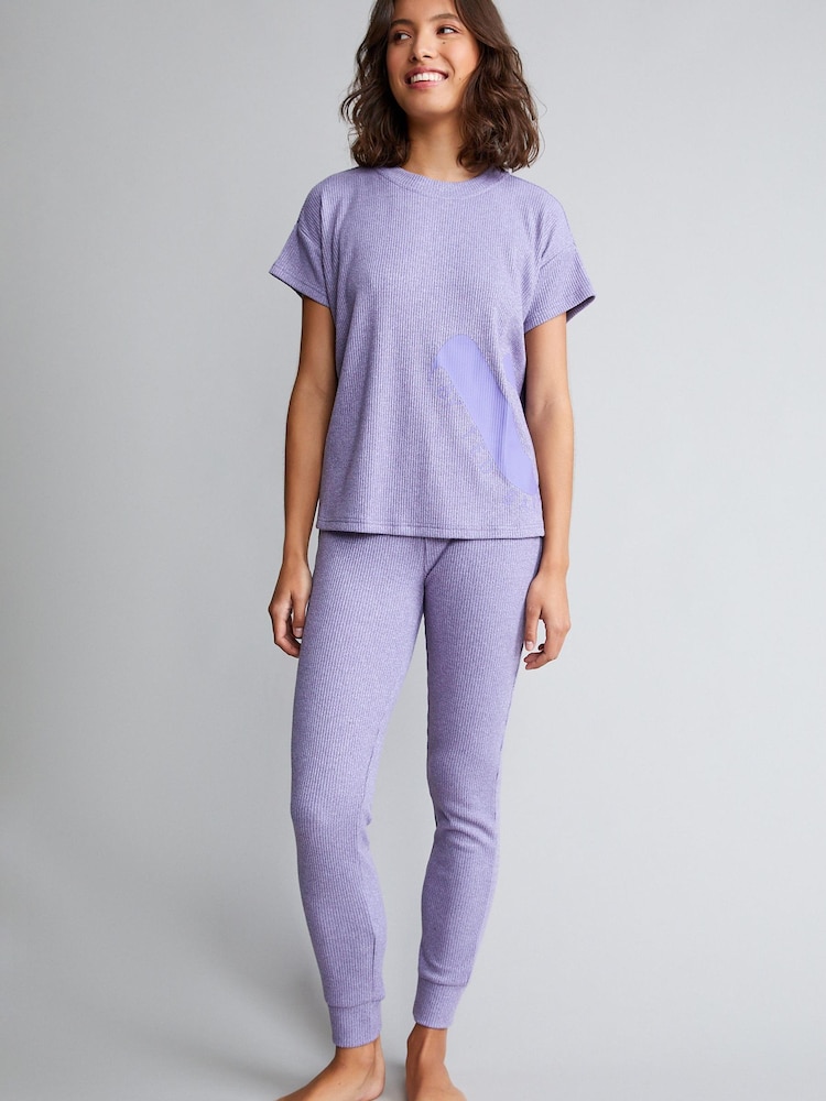 Сиренево-фиолетовый - Спортивные брюки в рубчик B by Ted Baker - Изображение 2 из 4