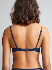 Baker By Ted Baker Tief ausgeschnittener BH aus Satin, Marine/Violett - Bild 3 von 5