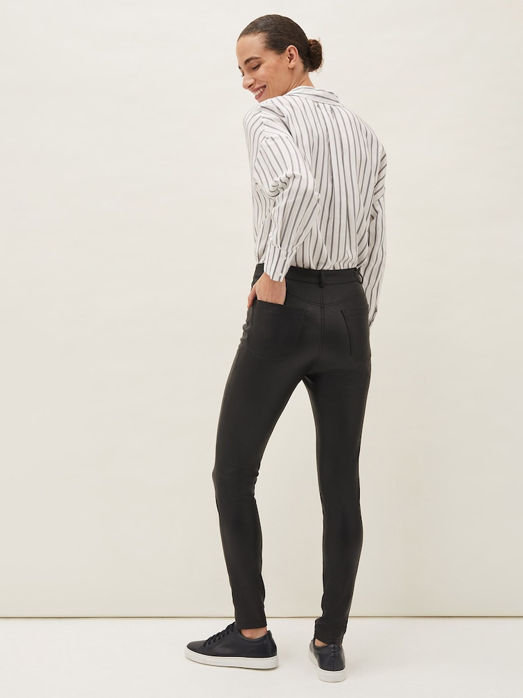Phase Eight Black Faux Leather Amina Jeggings - Image 2 of 6 Phase Eight Black Faux Leather Amina Jeggings - Image 2 of 6