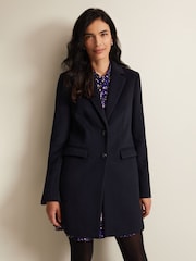 Phase Eight Blue Lydia Wool Car Coat - Image 1 of 8