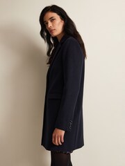 Phase Eight Blue Lydia Wool Car Coat - Image 5 of 8