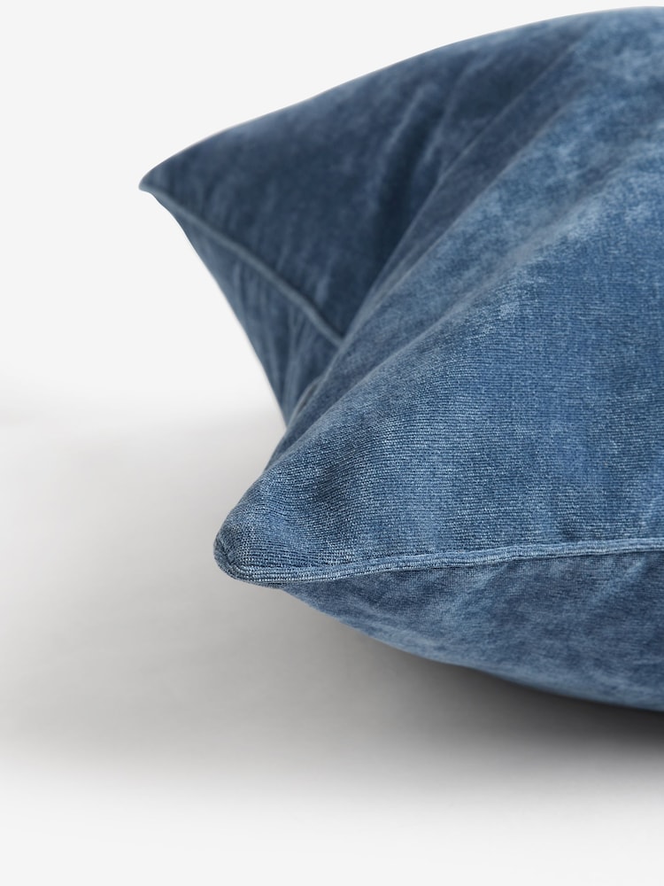 Airforce Blue 59 x 59cm Soft Velour Cushion - Image 7 of 7