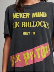 Superdry Dark Black Sex Pistols Limited Edition 100% Cotton T-Shirt - Image 4 of 4