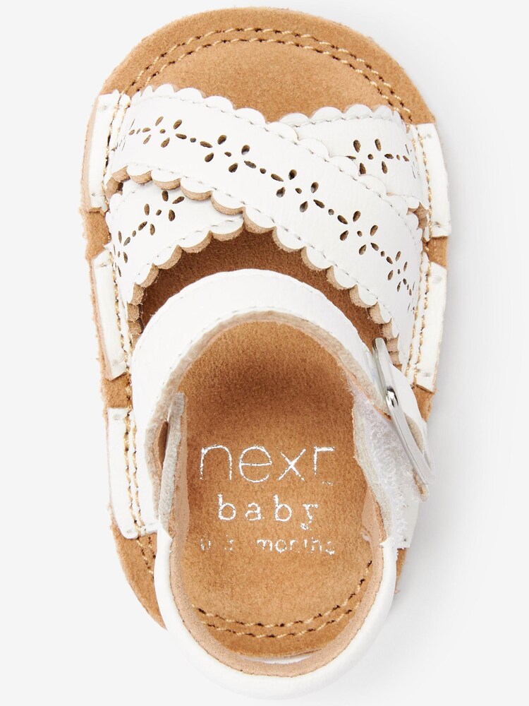 White Scallop - Leather Baby Sandals (0-18mths) - Image 4 of 5