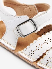 White Scallop Leather Baby Sandals (0-18mths) - Image 5 of 5