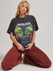 Superdry Black Grey Metallica Limited Edition T-Shirt - Image 1 of 5