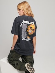 Superdry Black/white Metallica Limited Edition T-Shirt - Image 2 of 6
