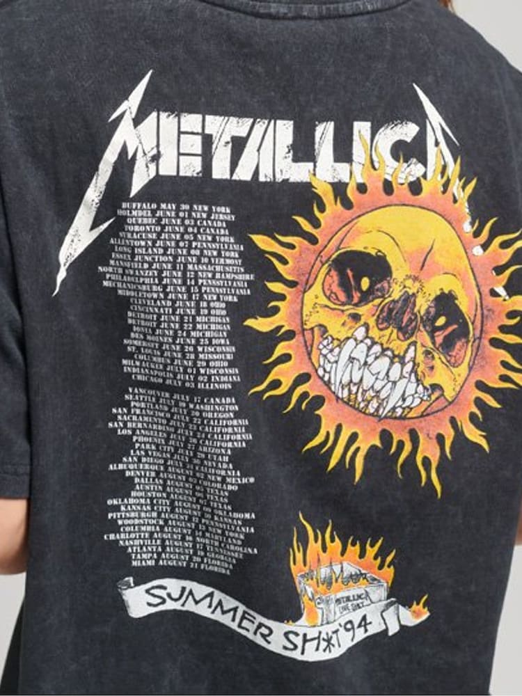 Superdry Black/white Metallica Limited Edition T-Shirt - Image 6 of 6