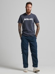 Superdry Charcoal Black Metallica Limited Edition T-Shirt - Image 3 of 4