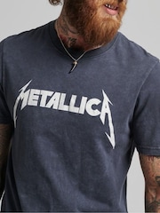 Superdry Charcoal Black Metallica Limited Edition T-Shirt - Image 4 of 4