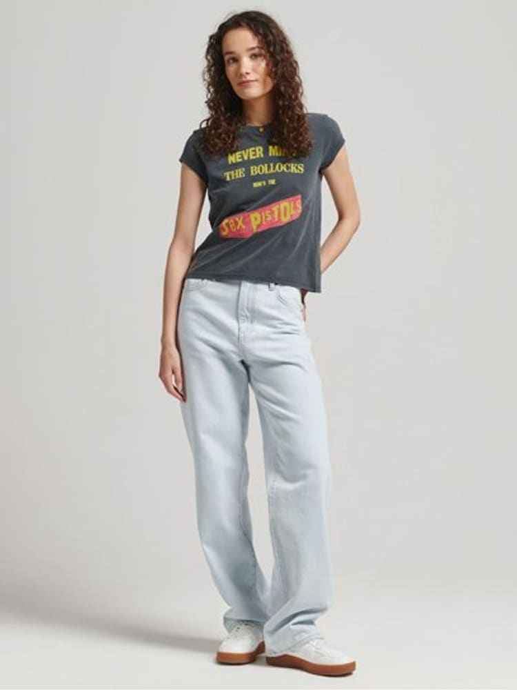 Superdry Grey Sex Pistols Limited Edition 100% Cotton T-Shirt - Image 1 of 4