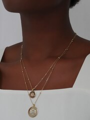 Lauren Ralph Lauren Gold Tone Two Row Logo Pendant - Image 2 of 3