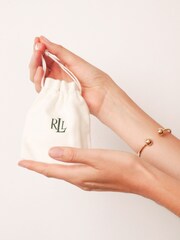 Lauren Ralph Lauren Gold Tone Two Row Logo Pendant - Image 3 of 3