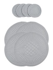 Mary Berry Grey 100% Cotton Signature Coaster Set - Image 3 of 3