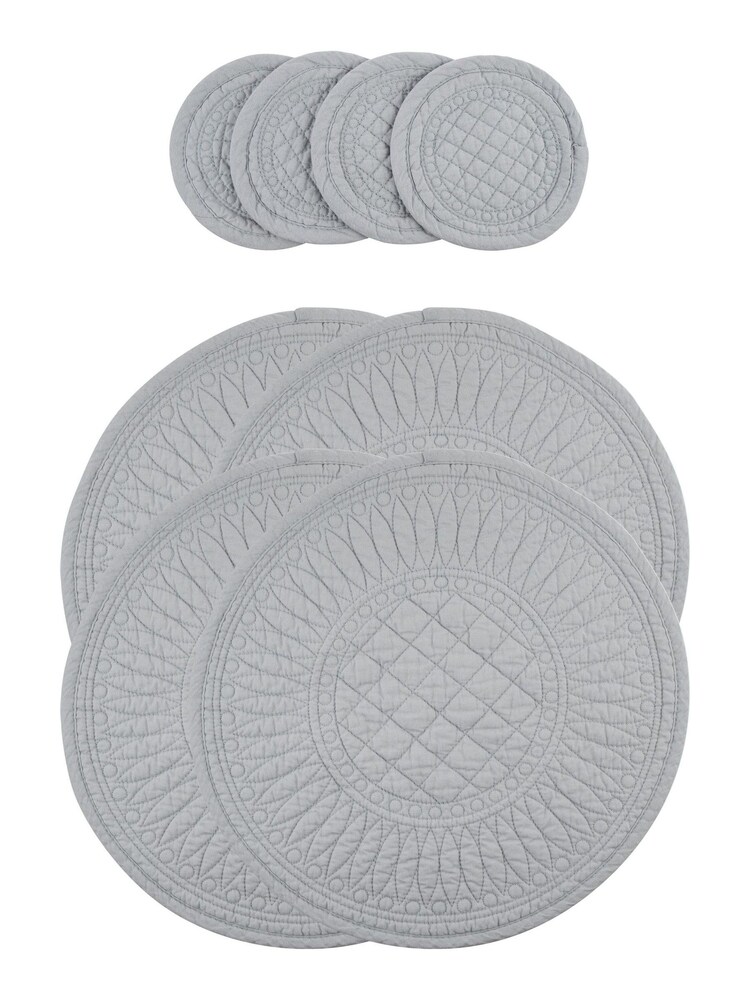 Mary Berry Grey 100% Cotton Signature Coaster Set - Image 3 of 3