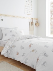 Bianca Natural Kids Zoo Animals 100% Cotton Duvet Cover And Pillowcase Set - Image 1 of 5