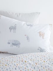 Bianca Natural Kids Zoo Animals 100% Cotton Duvet Cover And Pillowcase Set - Image 2 of 5
