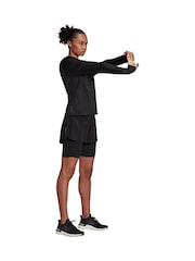 adidas Black Running 3-Bar 2-In-1 Shorts - Image 3 of 6