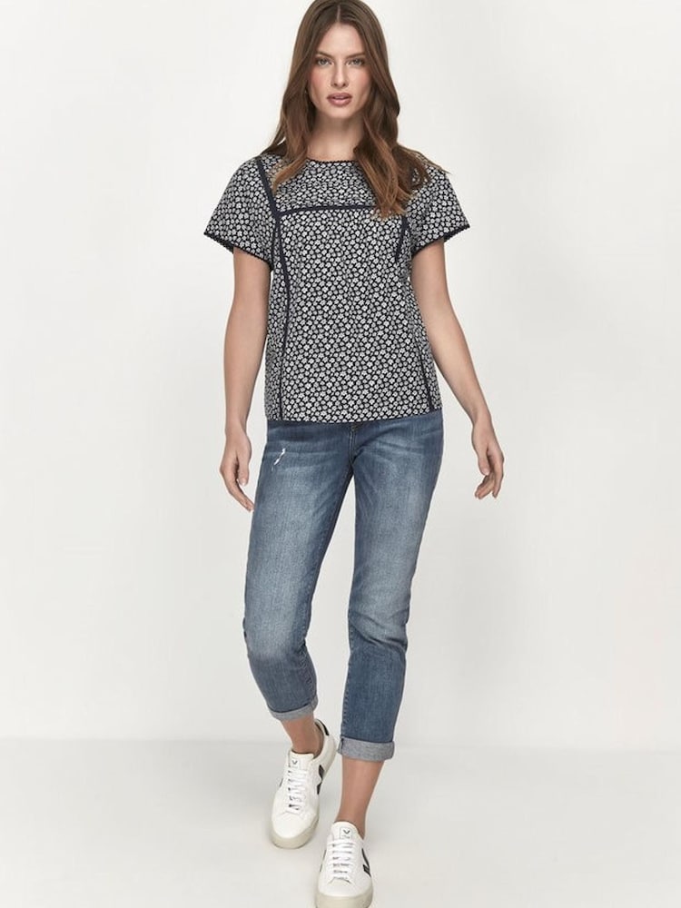 M&co Top mit Lochstickerei, Blau (Kurzgröße) - Bild 2 von 3