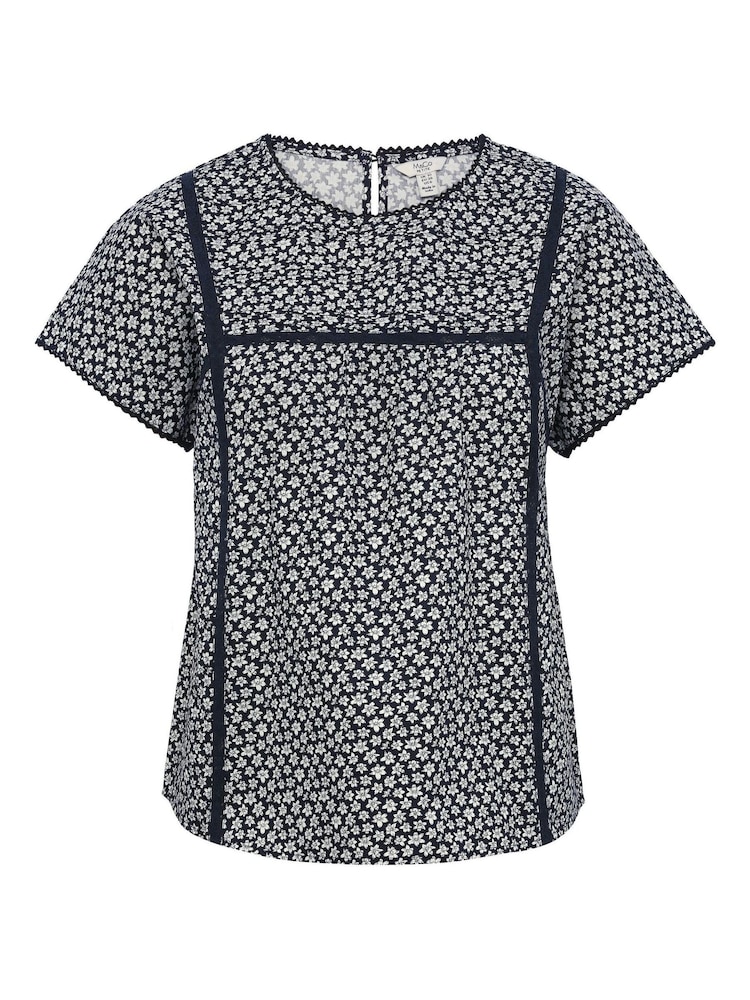 M&co Top mit Lochstickerei, Blau (Kurzgröße) - Bild 3 von 3