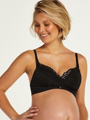 Hunkemöller Rose Padded Nursing 100% Cotton Black Bra - Image 1 of 6