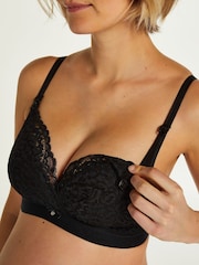 Hunkemöller Rose Padded Nursing 100% Cotton Black Bra - Image 3 of 6