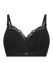 Hunkemöller Rose Padded Nursing 100% Cotton Black Bra - Image 4 of 6