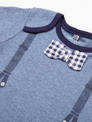 Little Gent Baby Blue Bowtie Print 3 Piece 100% Cotton Gift Set - Image 4 of 5
