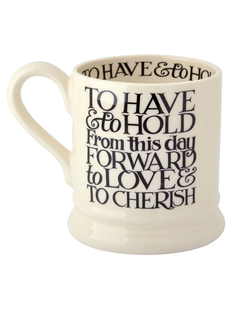 Emma Bridgewater Set of 2 Cream Black Toast Mrs and Mrs Mugs - Image 3 of 3