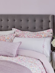 Katie Piper White/Pink Cotton Embroidered Be Still Affirmation Housewife 100% Cotton Pillowcase - Image 1 of 4