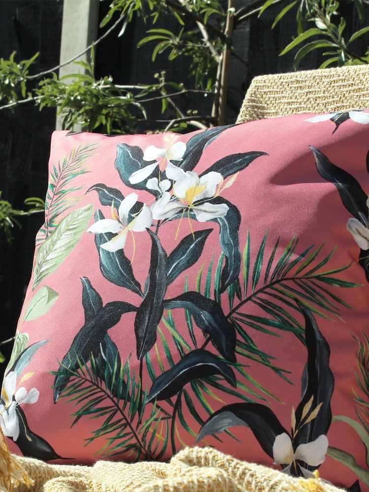 furn. Pink Honolulu Outdoor Polyester Filled Cushion - Image 1 of 4 furn. Pink Honolulu Outdoor Polyester Filled Cushion - Image 1 of 4