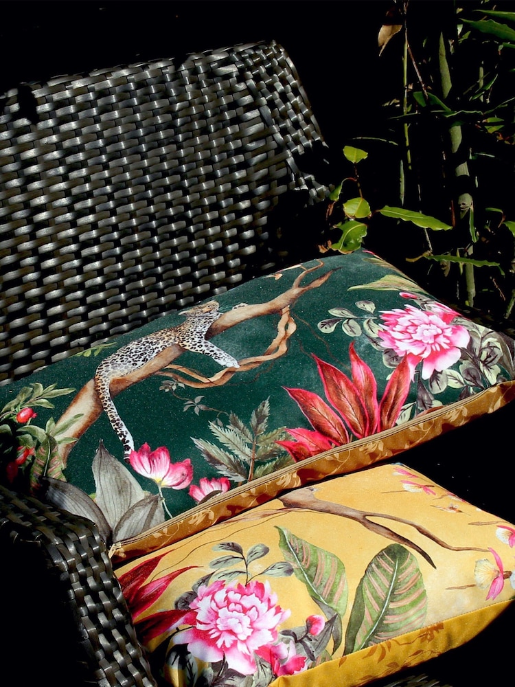 Evans Lichfield Gold Leopard Outdoor Polyester Filled Cushion - Image 2 of 6