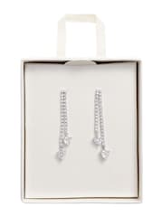 Silver Tone Crystal Drop Earrings - Image 1 of 2