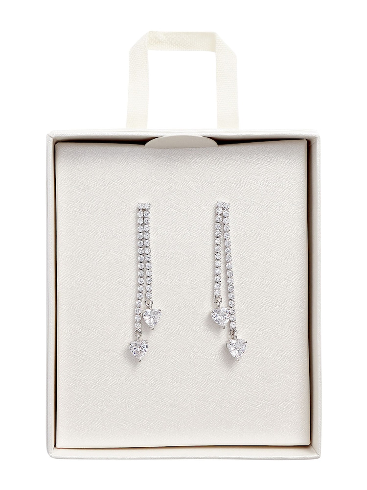 Silver Tone Crystal Drop Earrings - Image 1 of 2