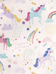 Bedlam White/Green Rainbow Unicorn Duvet Cover and Pillowcase Set - Image 3 of 4