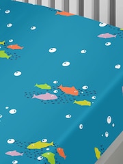 Bedlam Blue Kids Sea Life Fitted Sheet - Image 3 of 3