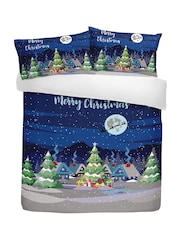 Bedlam Blue Christmas Glow In The Dark Duvet Cover Set - Image 4 of 4