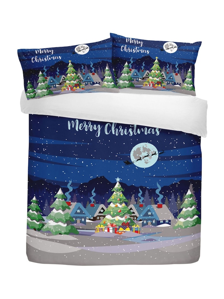 Bedlam Blue Christmas Glow In The Dark Duvet Cover Set - Image 4 of 4