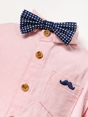 Little Gent Pink Shirt bodysuit, Bowtie, Trouser And Braces 3 Piece Baby Set - Image 5 of 5