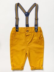 Little Gent Brown Shirt Bodysuit, Bowtie, Trouser And Braces 3 Piece Baby Set - Image 3 of 5