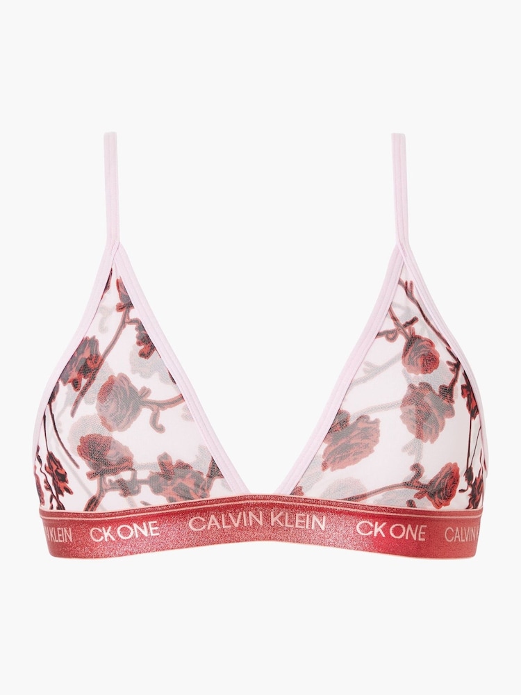 Розовый бюстгальтер с треугольными чашечками и блестками Calvin Klein - Изображение 4 из 4