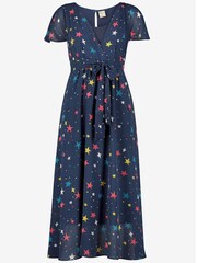 Frugi Blue Recycled Maternity And Nursing Occasion Dress - Image 4 of 6