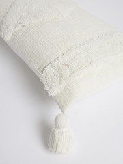 Natural Natural White Tufted Geo Oblong Cushion - Image 4 of 5