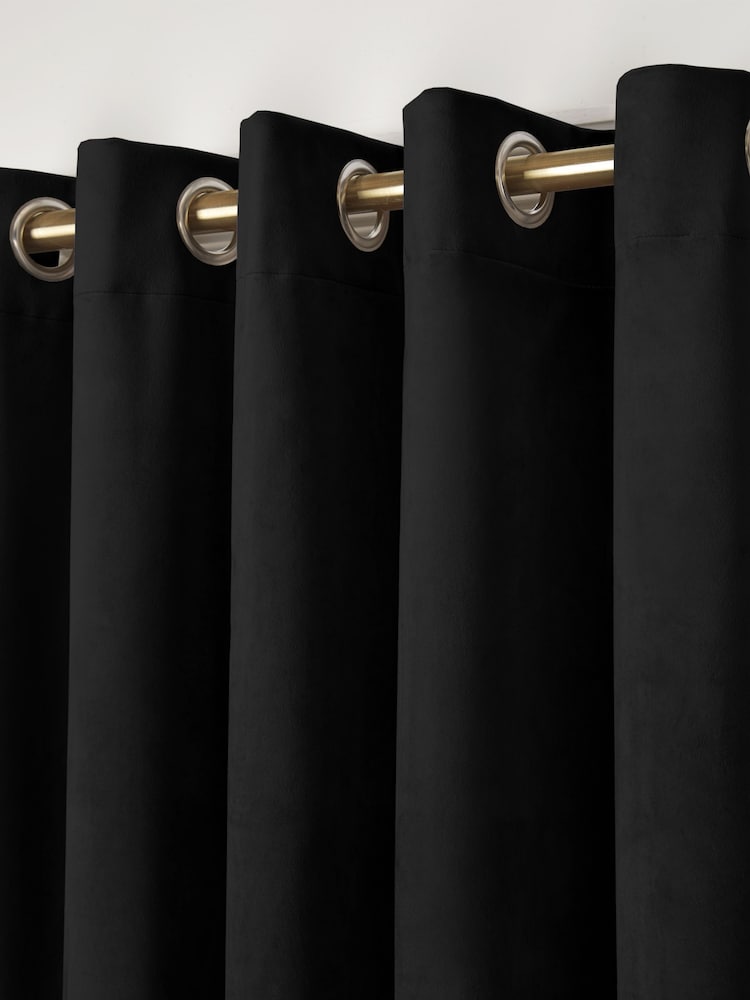 Laurence Llewelyn-Bowen Montrose Velvet Blackout Thermal Eyelet Curtains - 圖片 3，共 3