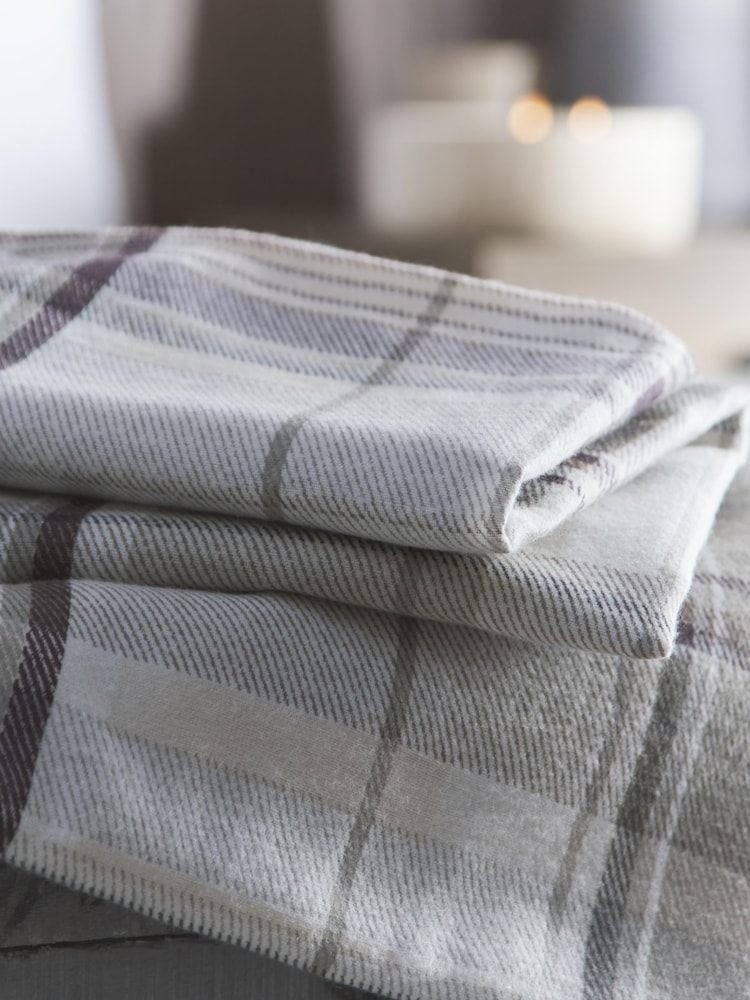Appletree Natural Hygge Applecross Check Duvet Cover and Pillowcase Set - Image 2 of 3